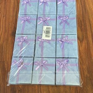 New 12 pack jewelry boxes with purple bow blue ￼2x3